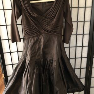 Taffeta and knit cocktail dress